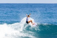 JINZUN HARBOR, TAITUNG COUNTY, TAIWAN - NOVEMBER 9: Charli Hurst of Australia surfs in Heat 6 of the Round of 32 at the Taiwan Open of Surfing on November 9, 2023 at Jinzun Harbor, Taitung County, Taiwan. (Photo by Cait Miers/World Surf League)