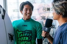 JINZUN HARBOR, TAITUNG COUNTY, TAIWAN - NOVEMBER 9: Jin Suzuki of Japan after surfing in Heat 3 of the Round of 32 at the Taiwan Open of Surfing on November 9, 2023 at Jinzun Harbor, Taitung County, Taiwan. (Photo by Cait Miers/World Surf League)