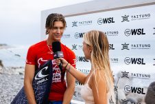 JINZUN HARBOR, TAITUNG COUNTY, TAIWAN - NOVEMBER 8: Winter Vincent of Australia after surfing in Heat 11 of the Round of 96 at the Taiwan Open of Surfing on November 8, 2023 at Jinzun Harbor, Taitung County, Taiwan. (Photo by Cait Miers/World Surf League)